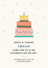 Simple Vector Birthday Invitation Card Design