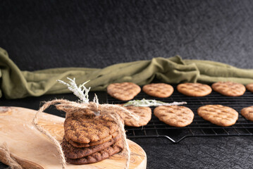Pine cone shaped gingerbread cookies.