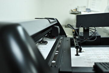 plotter cutting stickers typography polygraphy machine black labels contour cutting	