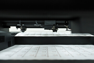 plotter cutting stickers typography polygraphy machine black labels contour cutting	