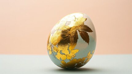 Gold Easter eggs. Colorful background.