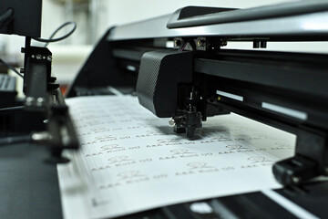 plotter cutting stickers typography polygraphy machine black labels contour cutting	