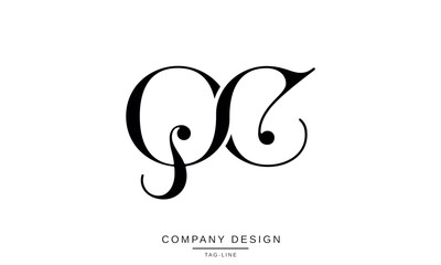 CQ, QC, Abstract Letters Logo Monogram