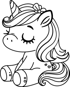 Cute Unicorn cartoon outline hand drawn vector art, hand drawn illustration
Can used to make coloring page
or pictures to decorate the event