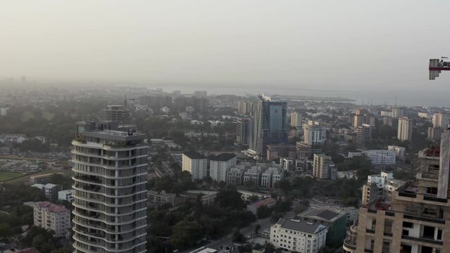 Aerial view the business districts in Ikoyi, Lagos.