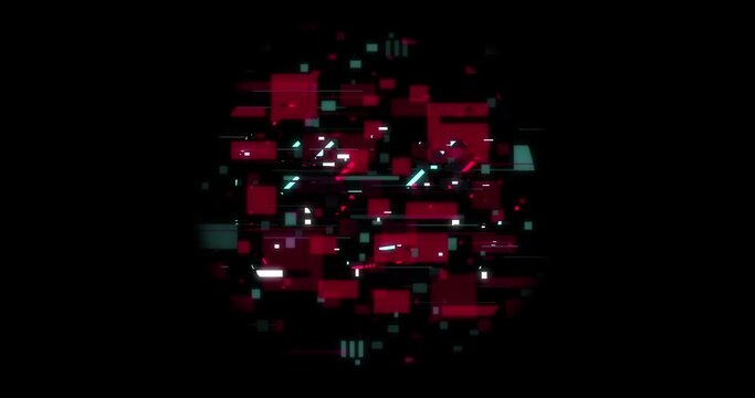 Game over  video animation. Emoticon and dead skull with glitch effect. Motion design title.