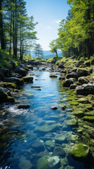 Fototapeta premium River on the forest