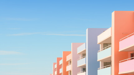 Pastel color minimal architecture