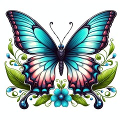 Fototapeta na wymiar beautiful butterfly vector illustration isolated on white background