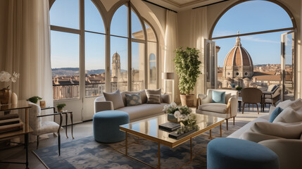 Luxurious apartment with views of the city of Florence Italy