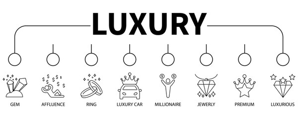 Luxury banner web icon vector illustration concept - obrazy, fototapety, plakaty