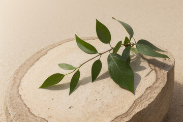 a stone with a plant growing out of it,generative ai