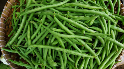 green beans in a basket