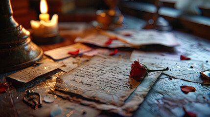 Love notes and letters written with sincerity and tenderness