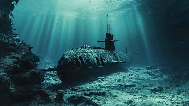 Mysterious traces of submarines, like secret traces of researchers in the ocean spaces © JVLMediaUHD