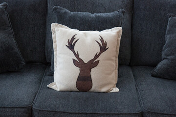 deer antler buck pillow design decorate house home couch throw style