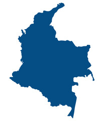 Colombia map. Map of Colombia in blue color