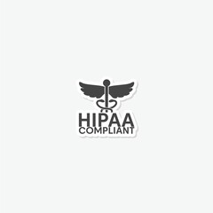 HIPAA Compliance Icon sticker isolated on gray background