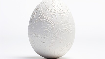  a close up of an easter egg on a white background with a shadow of the egg in the foreground.