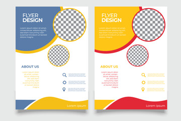 Digital Marketing Agency Flyer, Business Marketing Flyer Set ,corporate Business Flyer Template Design Set With Blue, Yellow, Pink And blue yellow Color .digital Marketing New Flyer.