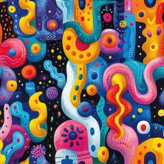 Urban Graffiti Abstract Vibrant Street Art Seamless Pattern