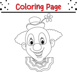 Coloring page happy clown head