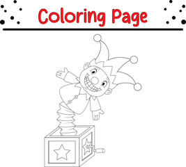 amusing toy jumping out from box Coloring page