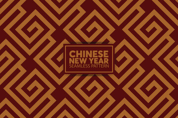 Chinese New Year geometric modern art design in red and gold color for cover, card, poster, banner.
