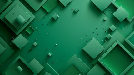 Geometric abstract frame background in green color.     