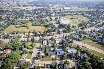 er Heights Neighborhood Aerial View in Saskatoon