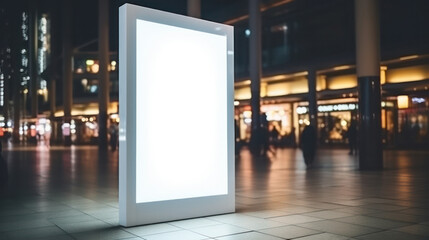 Sleek promotion, A mock-up of an advertising lightbox, ready for dynamic visual content. - obrazy, fototapety, plakaty