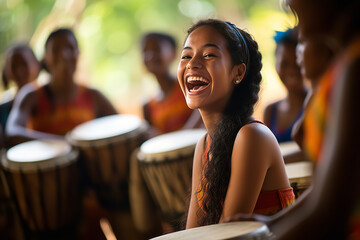 Cultural exchange program featuring participants from diverse countries - sharing their traditional songs to foster cross-cultural understanding and musical appreciation among cultures.