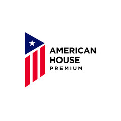 Fototapeta premium american star home house logo icon design template