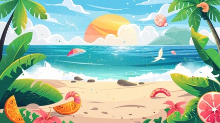 Fototapeta na wymiar vector summer themed banner design 