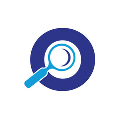 Initial Magnifying Logo combine with letter O vector template