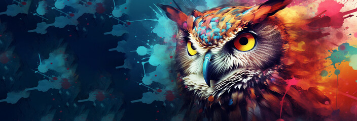 Fototapeta na wymiar Colorful owl illustration