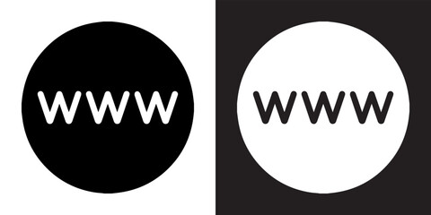 Www icon vector. Website sign symbol in trendy flat style. World wide web vector icon illustration isolated on white and black background