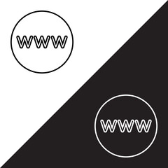 Www icon vector. Website sign symbol in trendy flat style. World wide web vector icon illustration isolated on white and black background