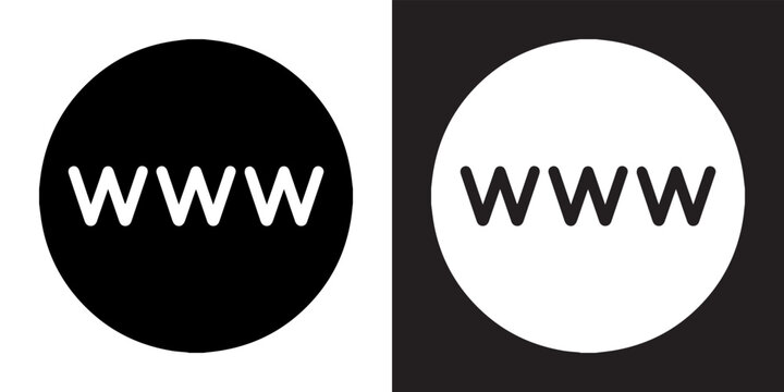 Www icon vector. Website sign symbol in trendy flat style. World wide web vector icon illustration isolated on white and black background