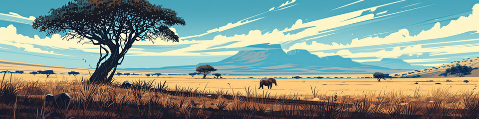 Serengeti Serenity - Ultradetailed Illustration for Banners, Covers, and More