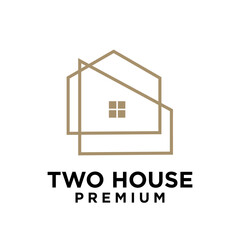 Two House letter logo icon design illustration template