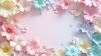 Cute floral frame background with copy space