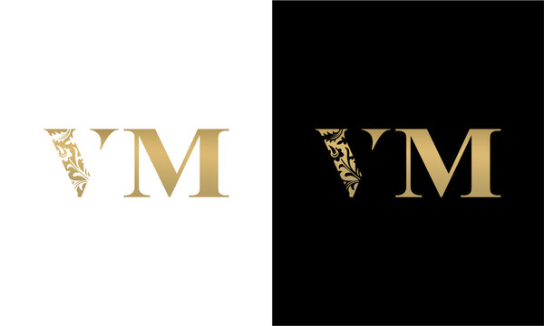 initials VM logo design vector