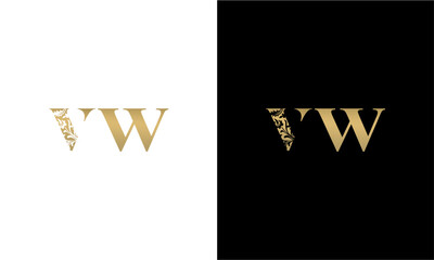 initials VW logo design vector - obrazy, fototapety, plakaty