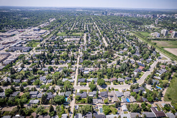 Grosvenor Park Neighborhood Aerial View in Saskatoon