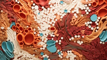 Fototapeta premium a close up of a piece of art made out of different colors and shapes of plastic tubes and plastic beads.