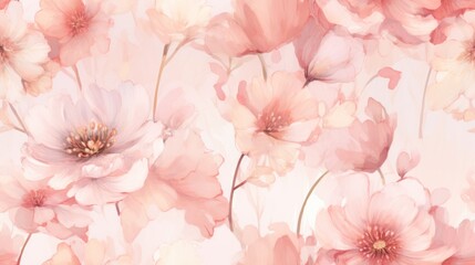  a close up of pink flowers on a white background with a pink and yellow flower on the right side of the frame.