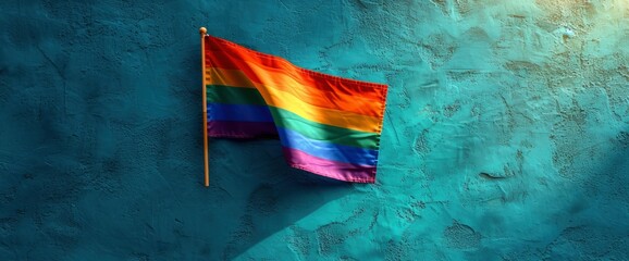 Pride Month Top View Rainbow Flag, Background Design Images