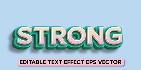 Strong gradient color Editable 3d Text effect eps vactor