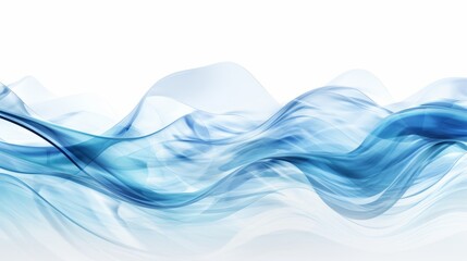 Tranquil blue waves rippling on a clean white background - serene oceanic composition